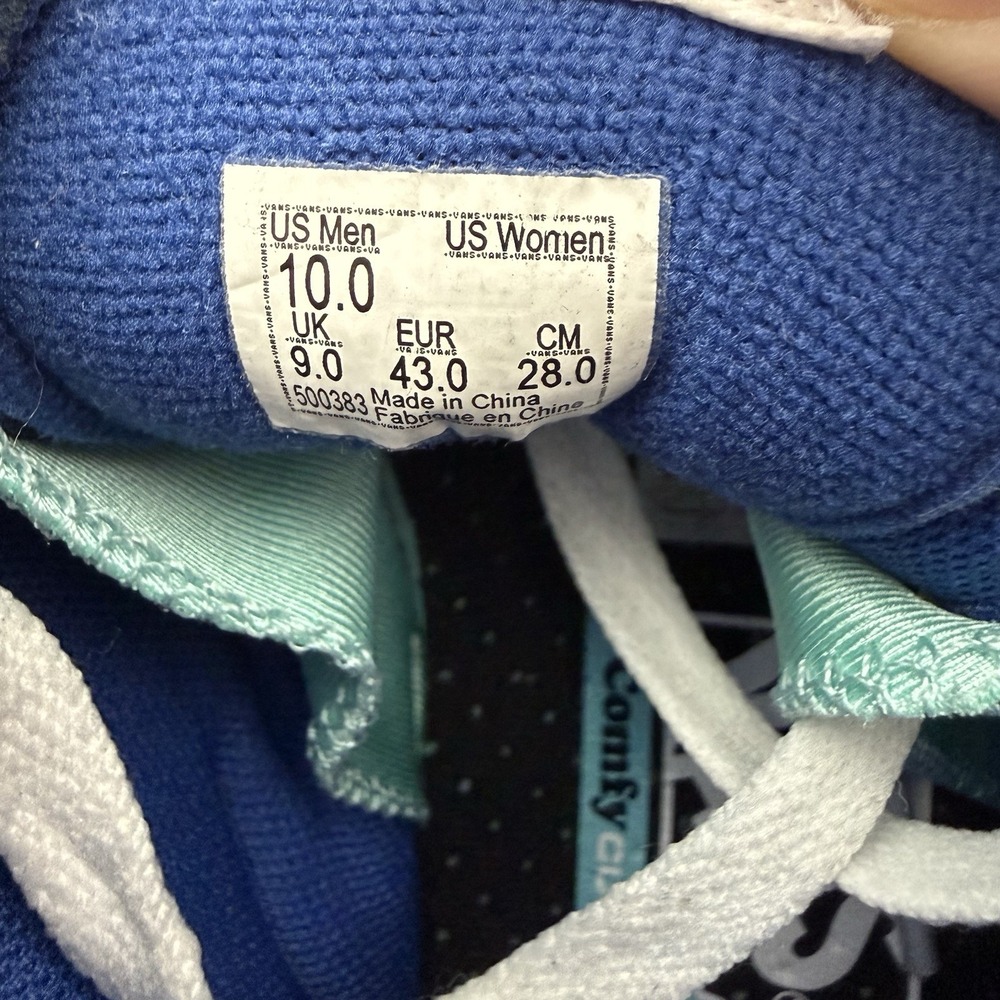 Vans Shoes Men's Size 10 Sk8-Hi Athletic Blue Red Skate Comfort Hi Top Sneaker - Picture 7 of 7